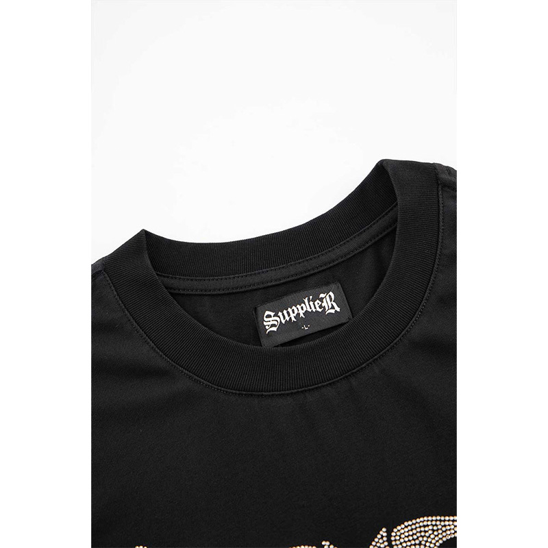 RHINESTONE FIRE BONE TEE -2.COLOR-