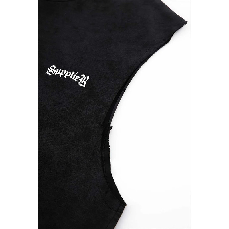 VINTAGE WASH CROSS RHINESTONE SLEEVELESS -BLACK-