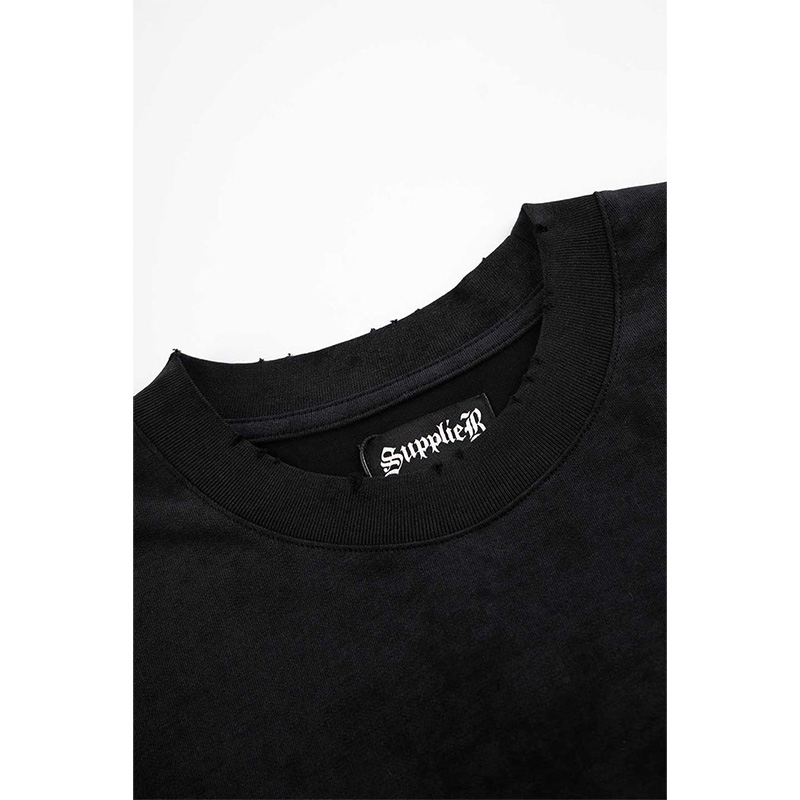 VINTAGE WASH CROSS RHINESTONE SLEEVELESS -BLACK-