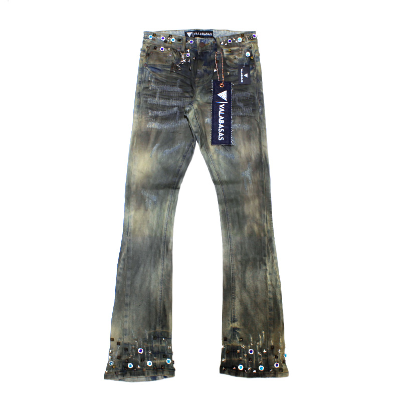 DIRTY VINTAGE STACKED -USED INDIGO-