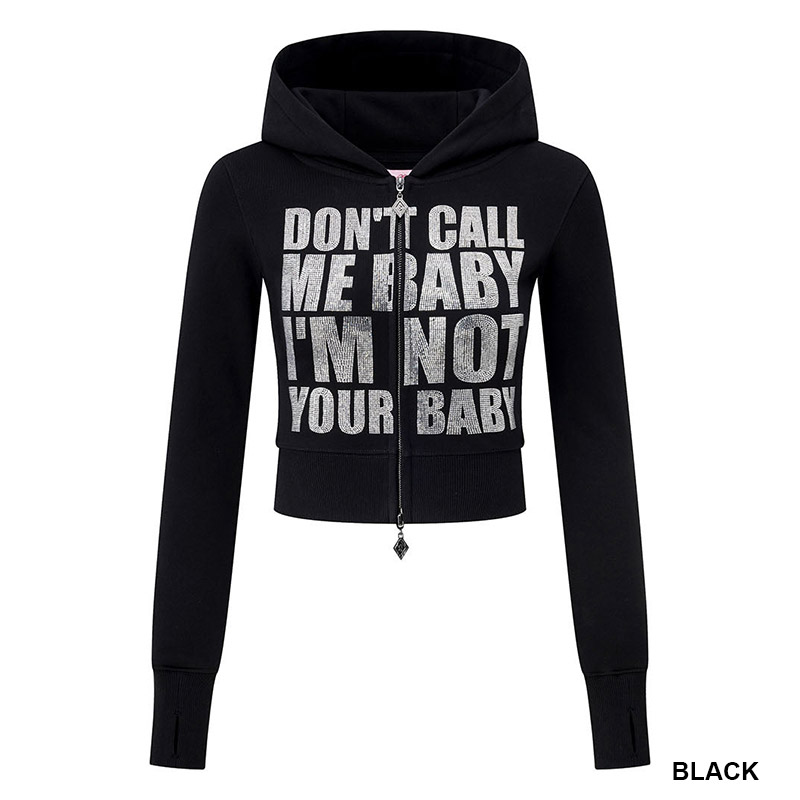 NOT YOUR BABY CROPPED ZIP HOODIE -3.COLOR-