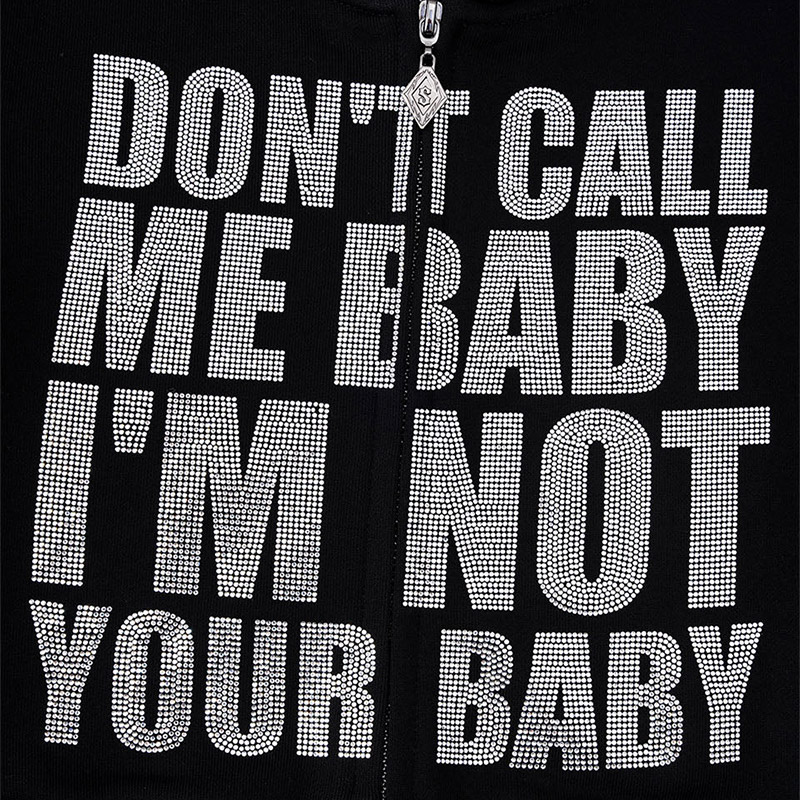 NOT YOUR BABY CROPPED ZIP HOODIE -3.COLOR-