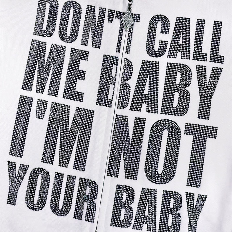NOT YOUR BABY CROPPED ZIP HOODIE -3.COLOR-