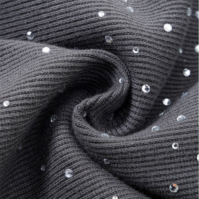 SPARKLE RHINESTONE ZIP HOODIE -2.COLOR-