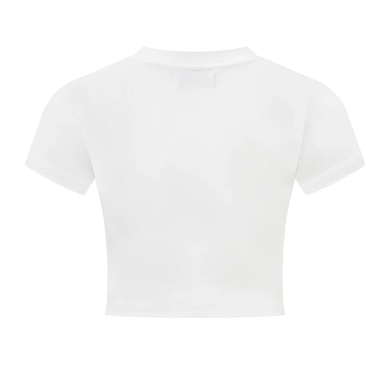 BITE ME RHINESTONE CROPPED TEE -WHITE-