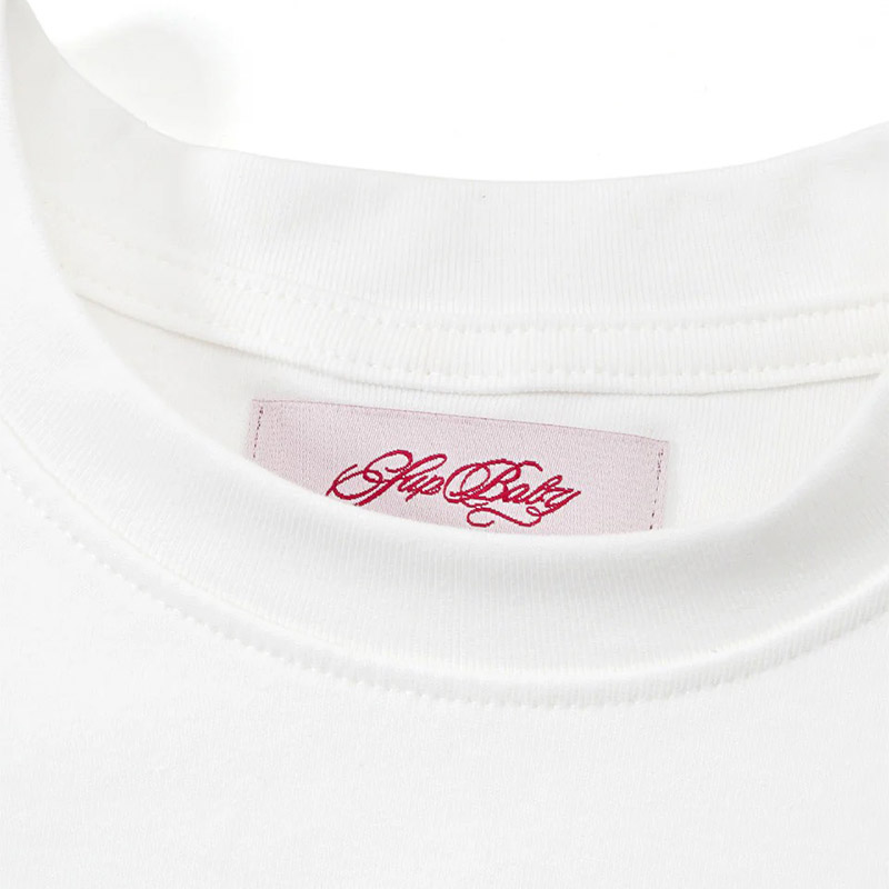 BITE ME RHINESTONE CROPPED TEE -WHITE-