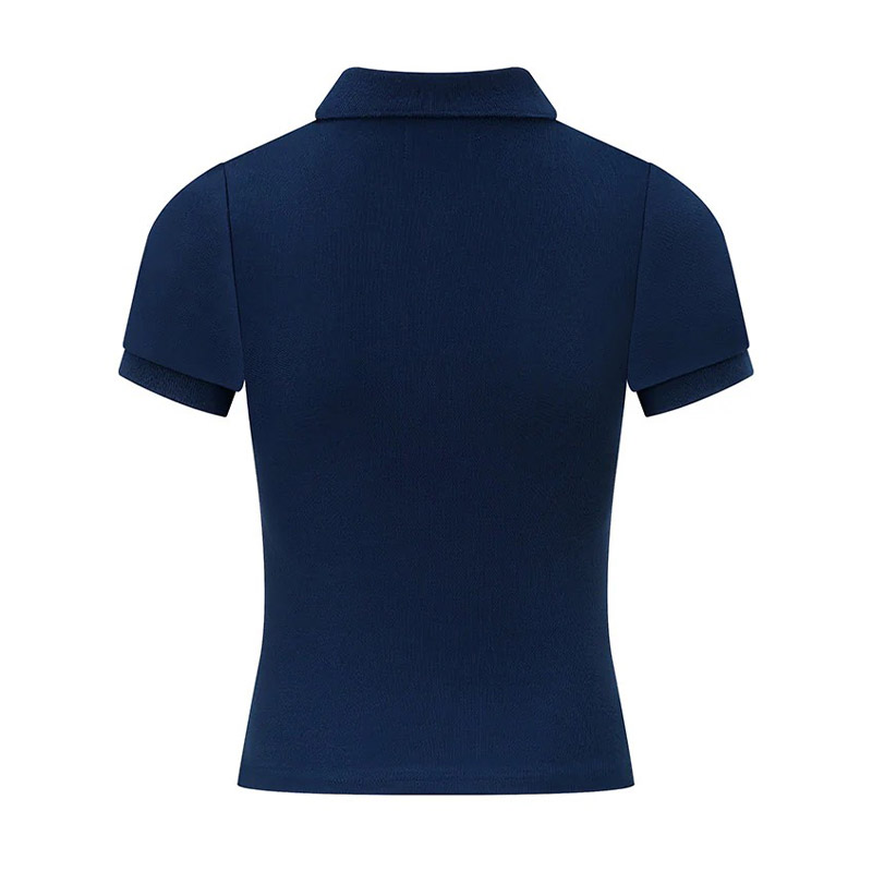 RHINESTONE LEOPARD LOGO POLO SHIRT -2.COLOR-