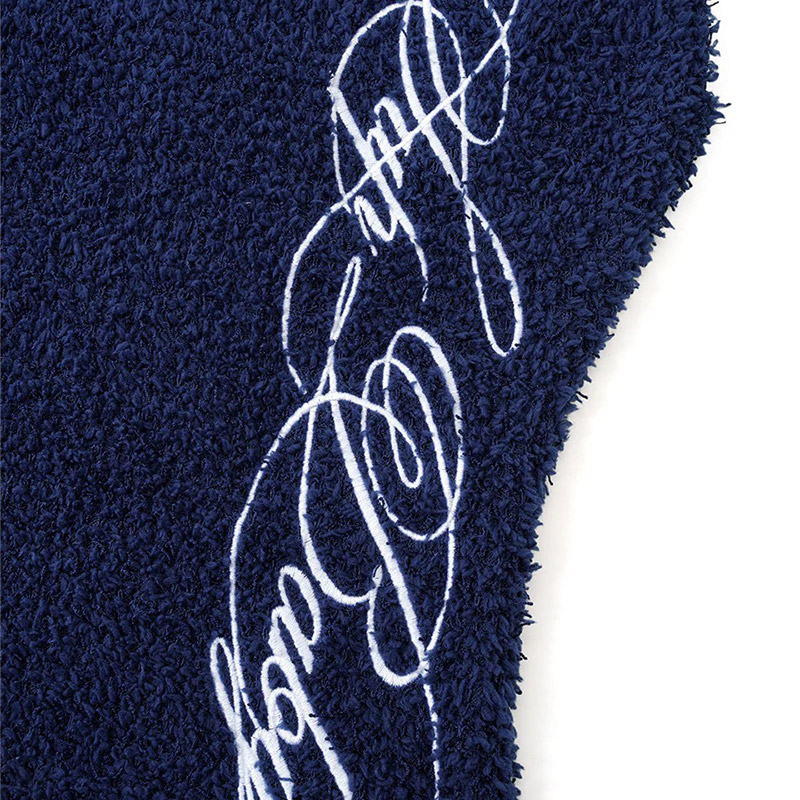 EYELASH KNIT HALTERNECK TANK & SHORTS -NAVY-