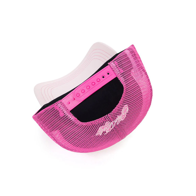 SHINY CROSS RHINESTONE MESH CAP -PINK-