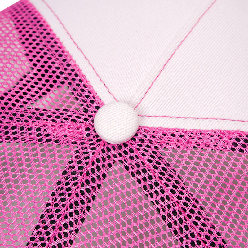 SHINY CROSS RHINESTONE MESH CAP -PINK-
