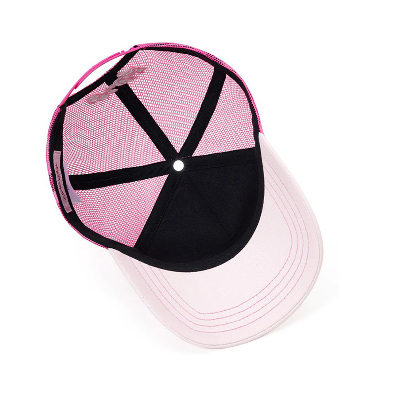 SHINY CROSS RHINESTONE MESH CAP -PINK-