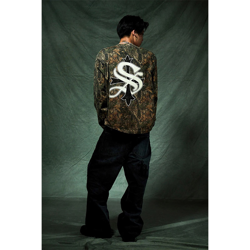 CROSS RHINESTONE LONG SLEEVE TEE -2.COLOR-