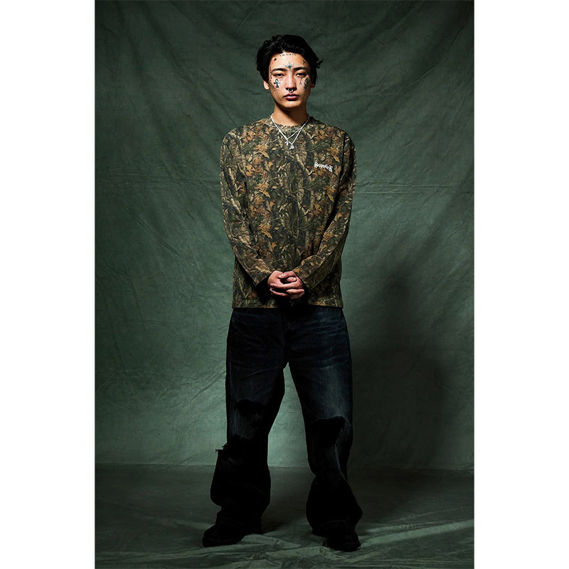 CROSS RHINESTONE LONG SLEEVE TEE -2.COLOR-