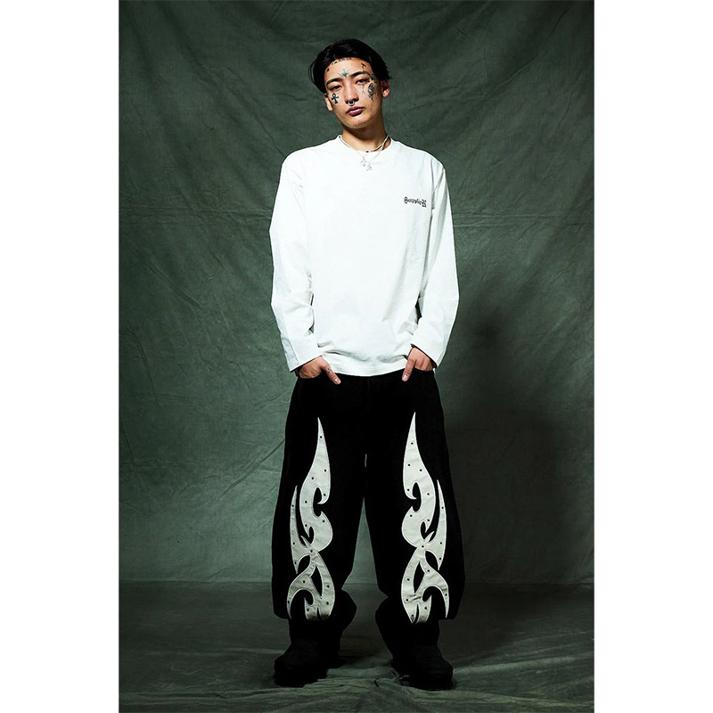 CROSS RHINESTONE LONG SLEEVE TEE -2.COLOR-