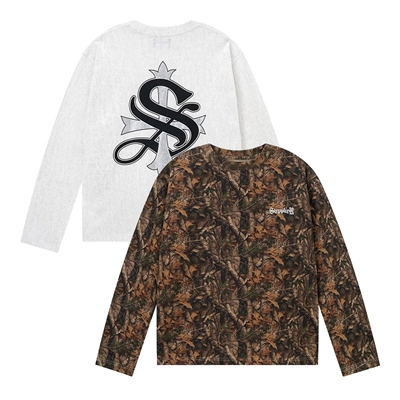 CROSS RHINESTONE LONG SLEEVE TEE -2.COLOR-