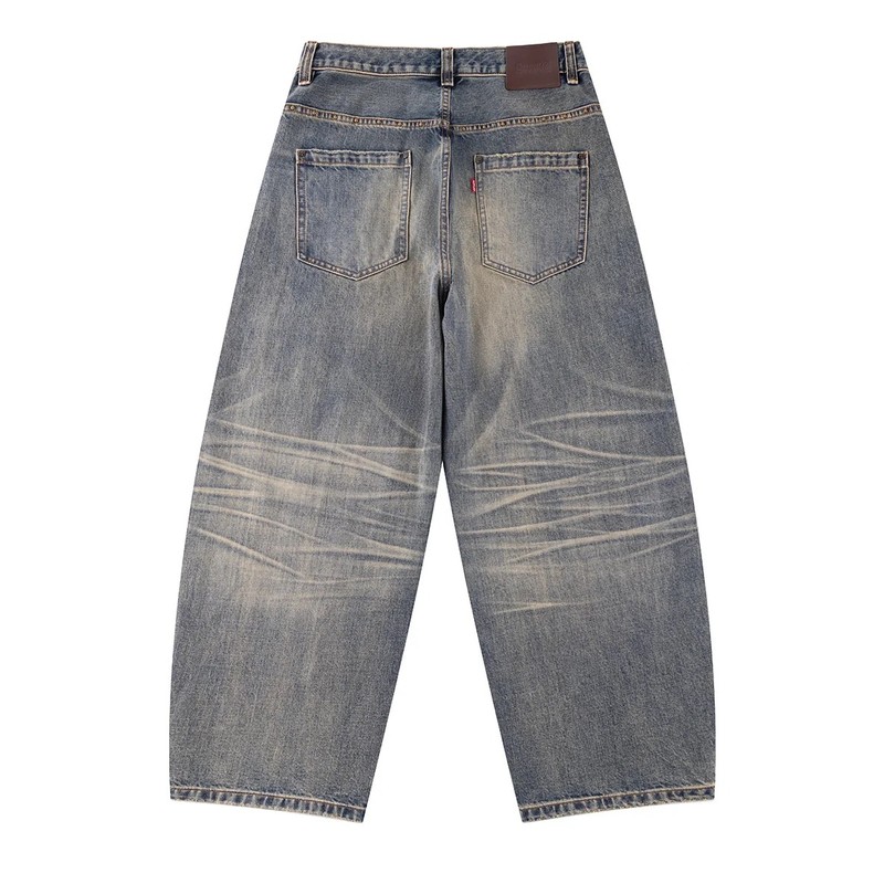 STUDS TRIBAL LEATHER PATCH CURVE DENIM -2.COLOR-