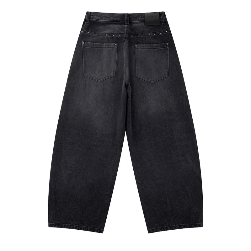 STUDS TRIBAL LEATHER PATCH CURVE DENIM -2.COLOR-