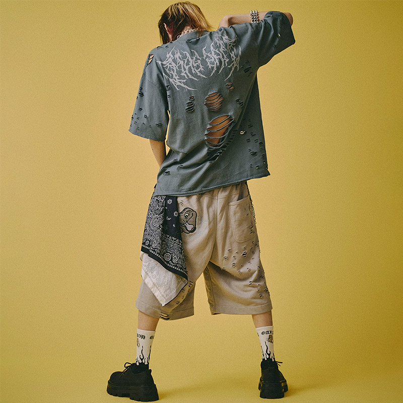 病みに溶かされし大ダメージTシャツ -2.COLOR-