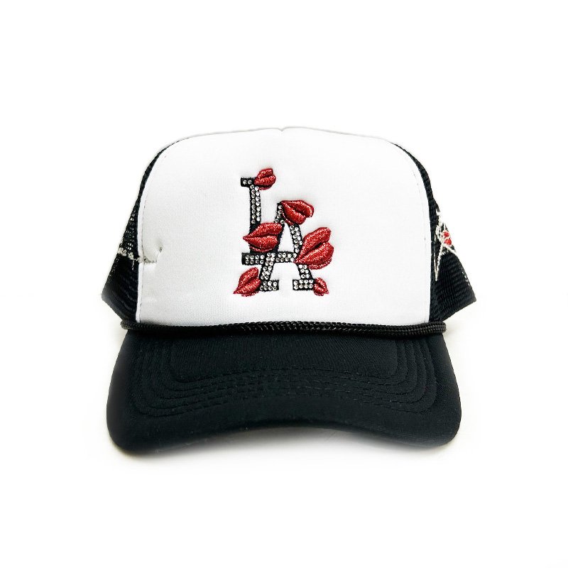 LA RHINE STONE HAT -BLACK/WHITE-