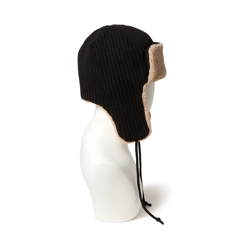 KNIT TRAPPER SADPAD RIB KNIT BLK -BLACK-