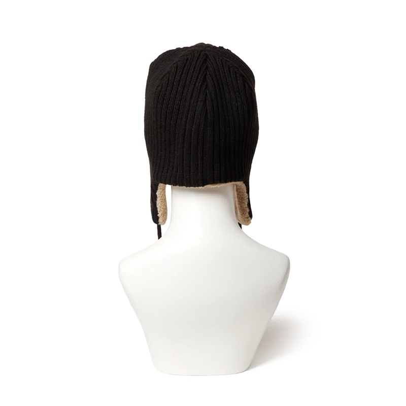 KNIT TRAPPER SADPAD RIB KNIT BLK -BLACK-