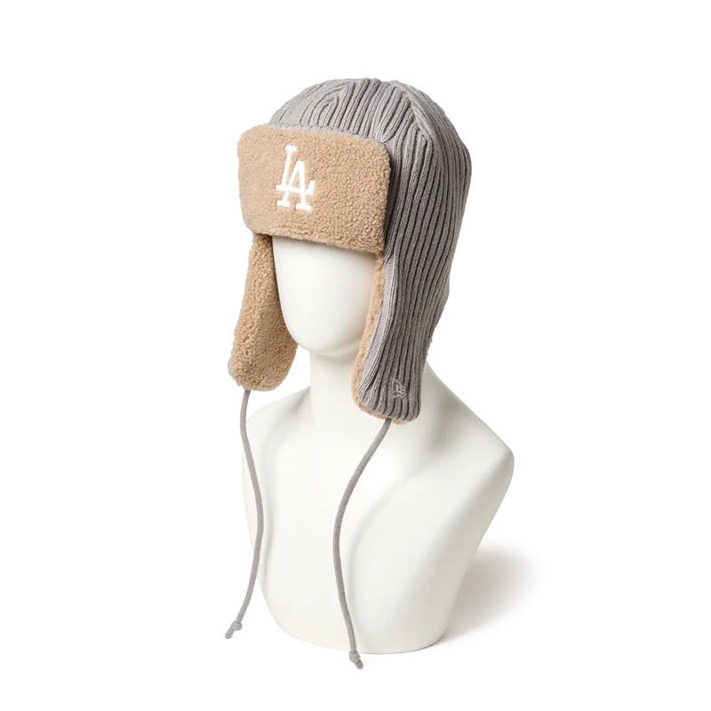 KNIT TRAPPER LOSDOD RIB KNIT GRY -GREY-