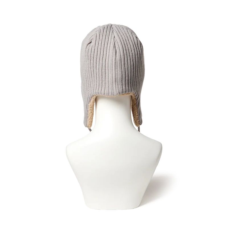 KNIT TRAPPER LOSDOD RIB KNIT GRY -GREY-