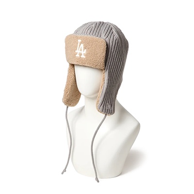 KNIT TRAPPER LOSDOD RIB KNIT GRY -GREY-