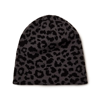BASIC BEANIE LEOPARD DGRY BLK -GREY-