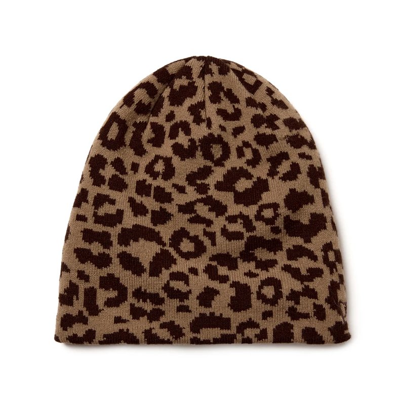 BASIC BEANIE LEOPARD BEI BWOO -BEIGE-