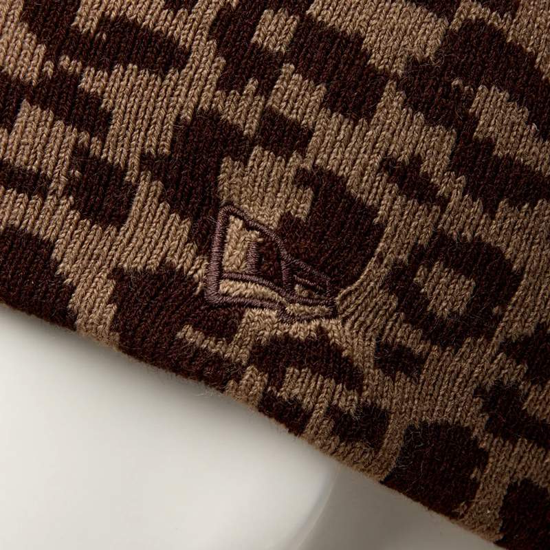 BASIC BEANIE LEOPARD BEI BWOO -BEIGE-