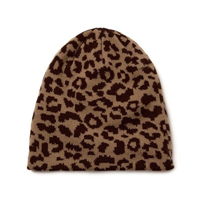BASIC BEANIE LEOPARD BEI BWOO -BEIGE-