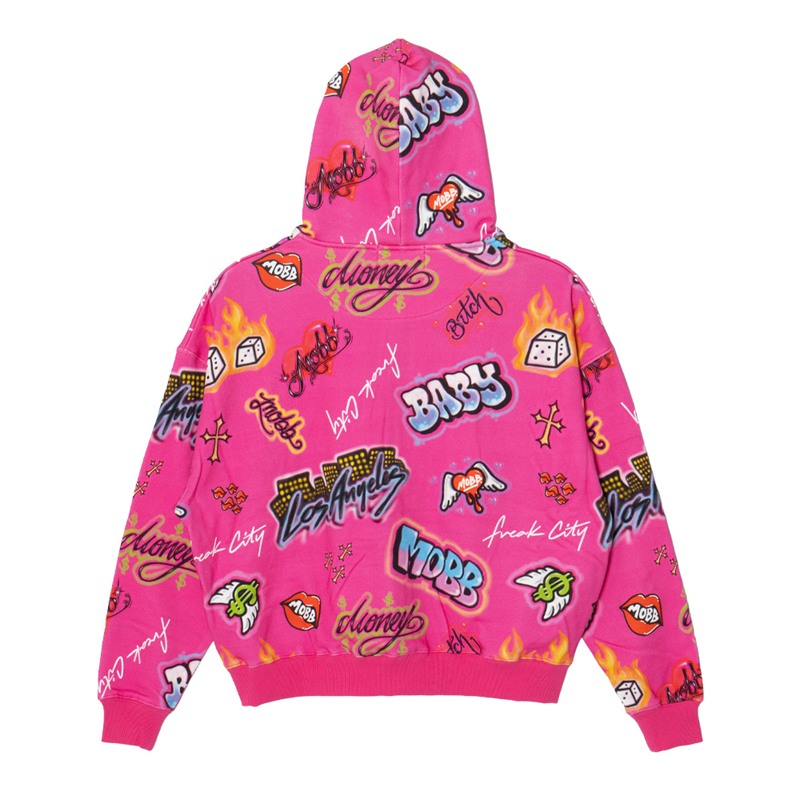 FC GRAFFIZI ZIP HOODIE -PINK- (LADIES)