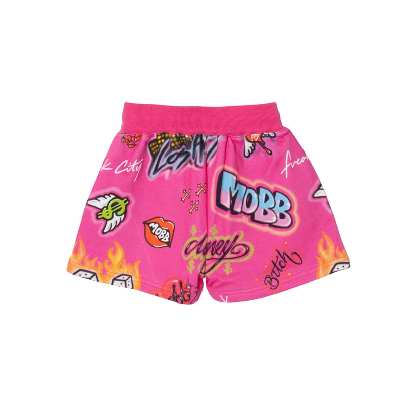 FC GRAFFITI SHORTS -PINK- (LADIES)