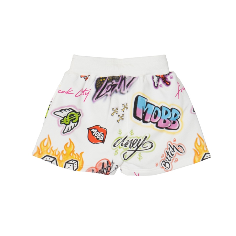 FC GRAFFITI SHORTS -WHITE- (LADIES)