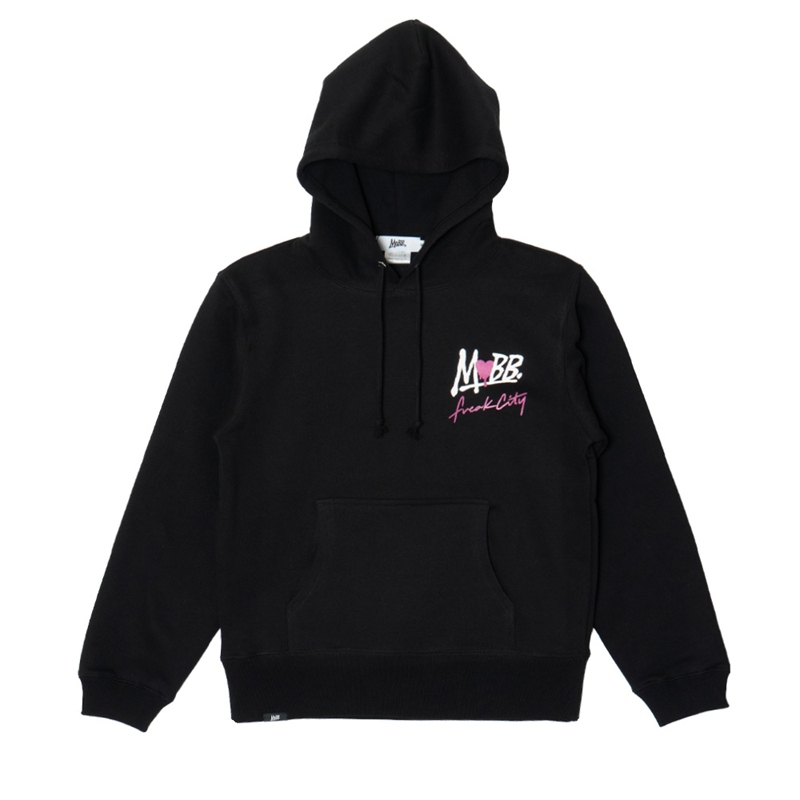 FC HEART DRIP GRAFFITI HOODIE -BLACK- (LADIES)
