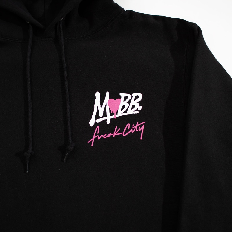 FC HEART DRIP GRAFFITI HOODIE -BLACK- (LADIES)