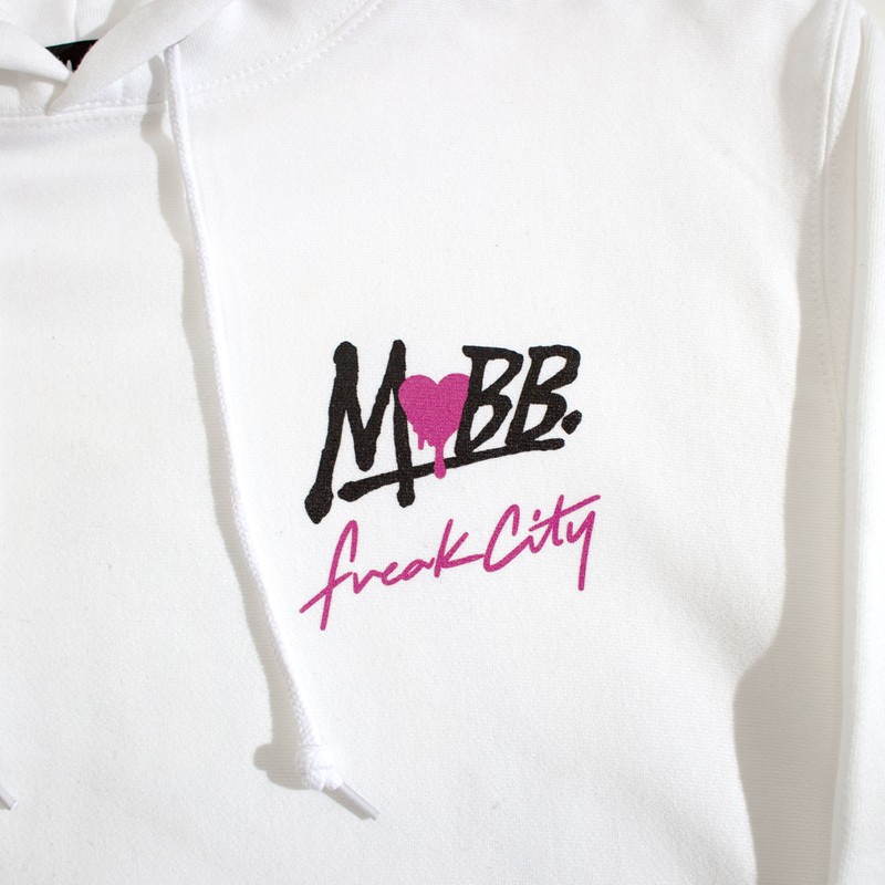 FC HEART DRIP GRAFFITI HOODIE -WHITE- (LADIES)