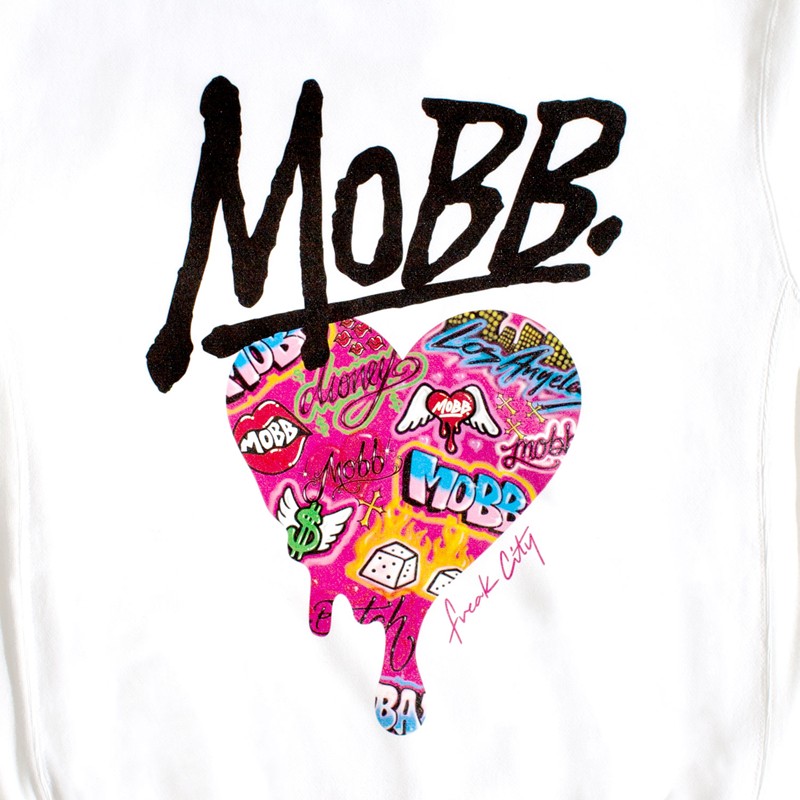 FC HEART DRIP GRAFFITI HOODIE -WHITE- (LADIES)