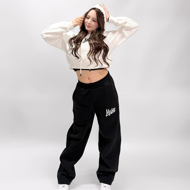 FC HEART DRIP GRAFFITI CROPPED HOODIE -WHITE- (LADIES)