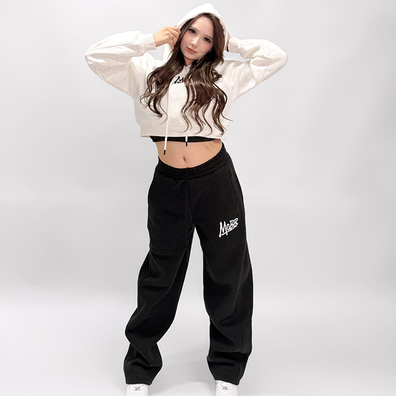 FC HEART DRIP GRAFFITI CROPPED HOODIE -WHITE- (LADIES)