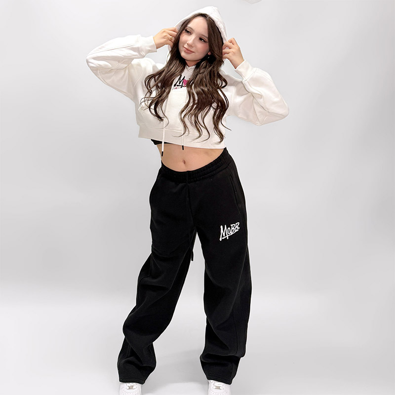 FC HEART DRIP GRAFFITI CROPPED HOODIE -WHITE- (LADIES)