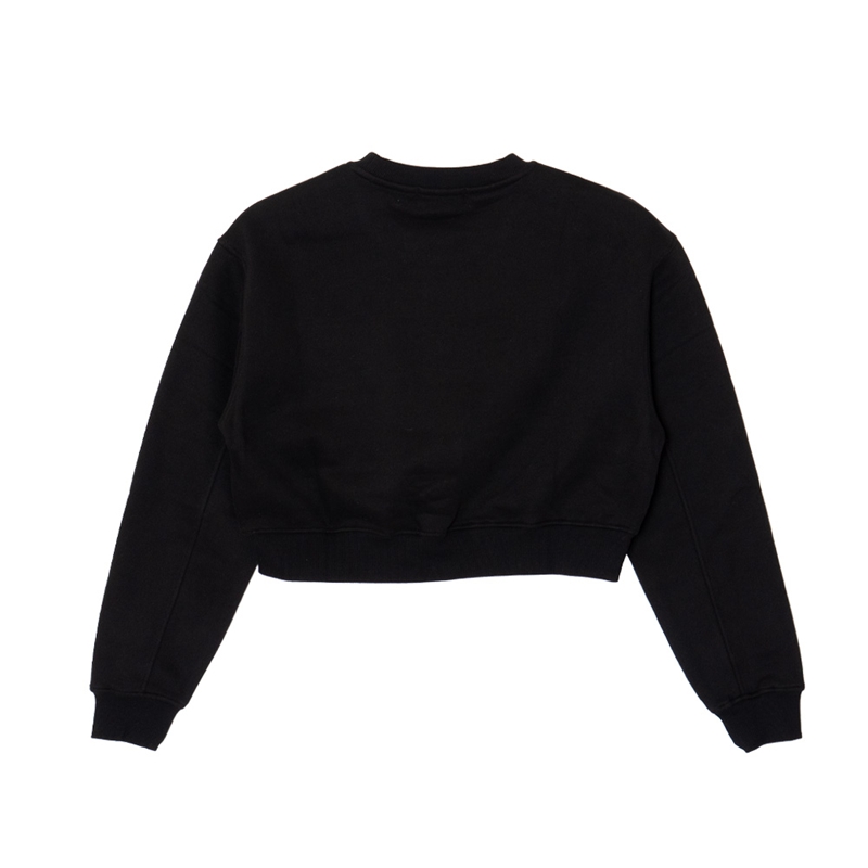 FC STONE CROPPED CREW SWEAT -BLACK- (LADIES)