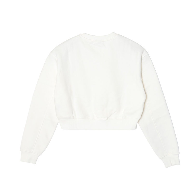 FC STONE CROPPED CREW SWEAT -WHITE- (LADIES)