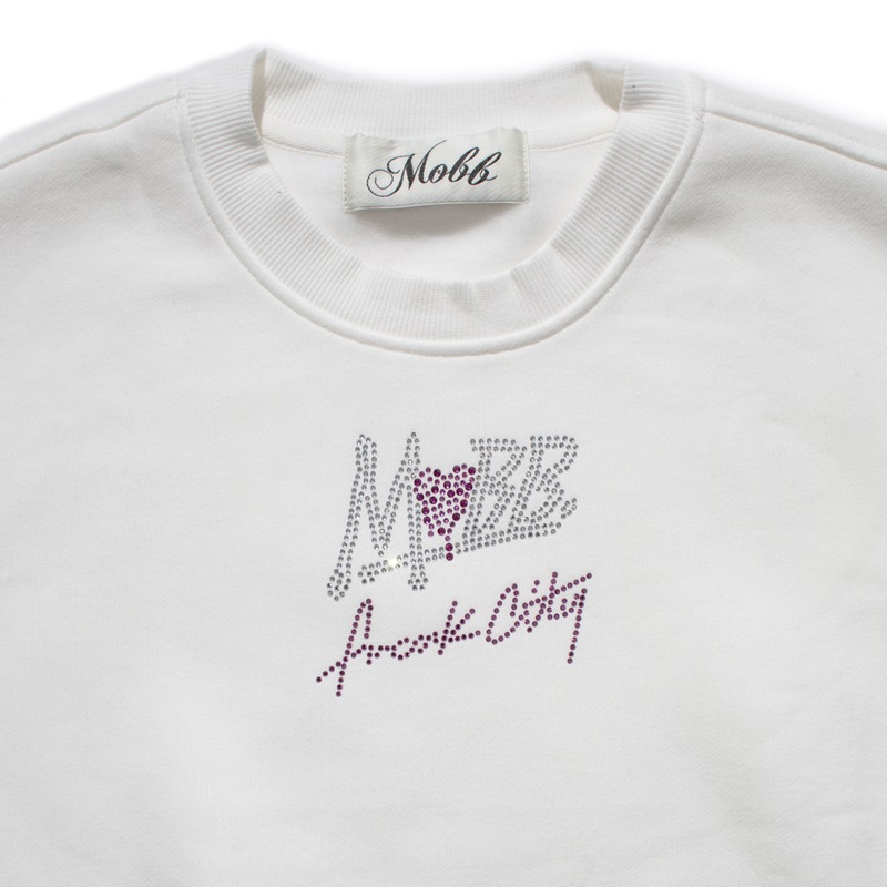 FC STONE CROPPED CREW SWEAT -WHITE- (LADIES)