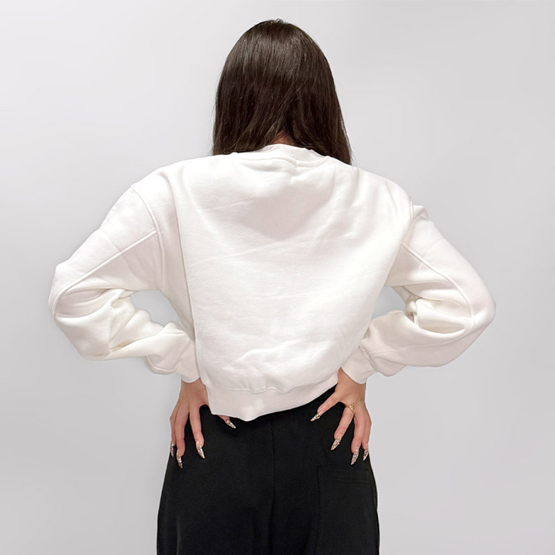 FC STONE CROPPED CREW SWEAT -WHITE- (LADIES)