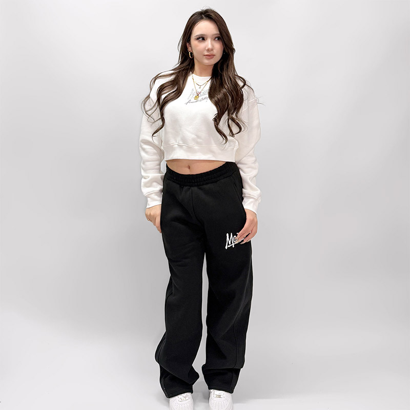 FC STONE CROPPED CREW SWEAT -WHITE- (LADIES)