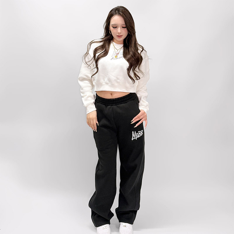 FC STONE CROPPED CREW SWEAT -WHITE- (LADIES)