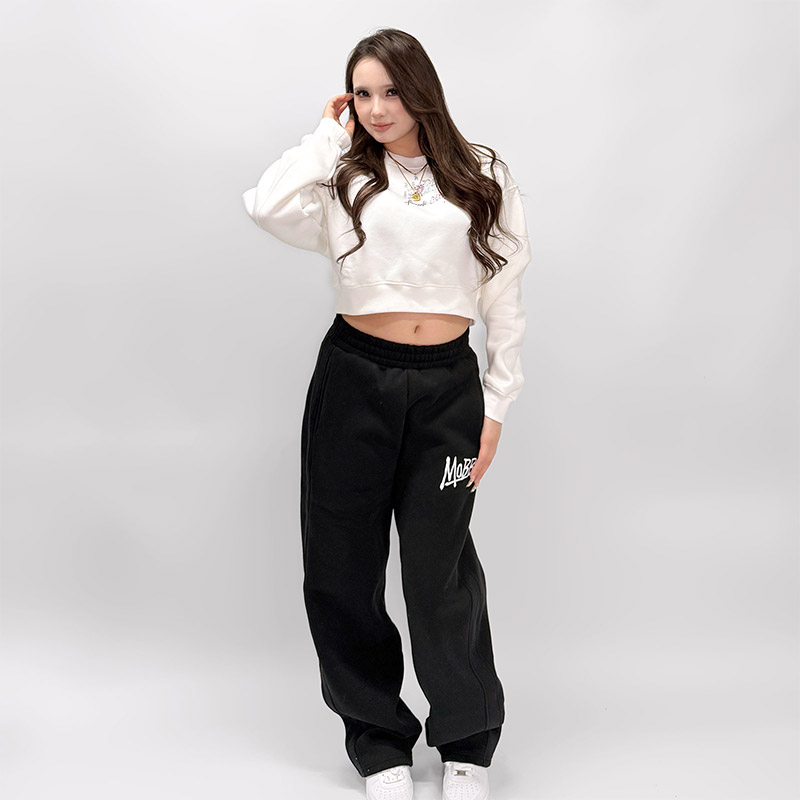 FC STONE CROPPED CREW SWEAT -WHITE- (LADIES)