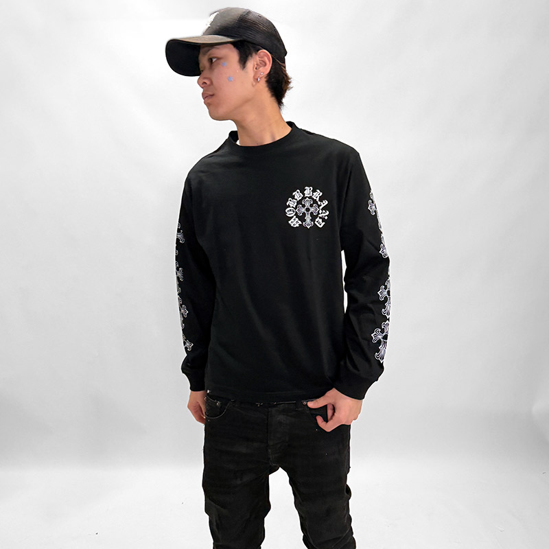 CROSS SLEEVE L/S T-SHIRT -WHITE-